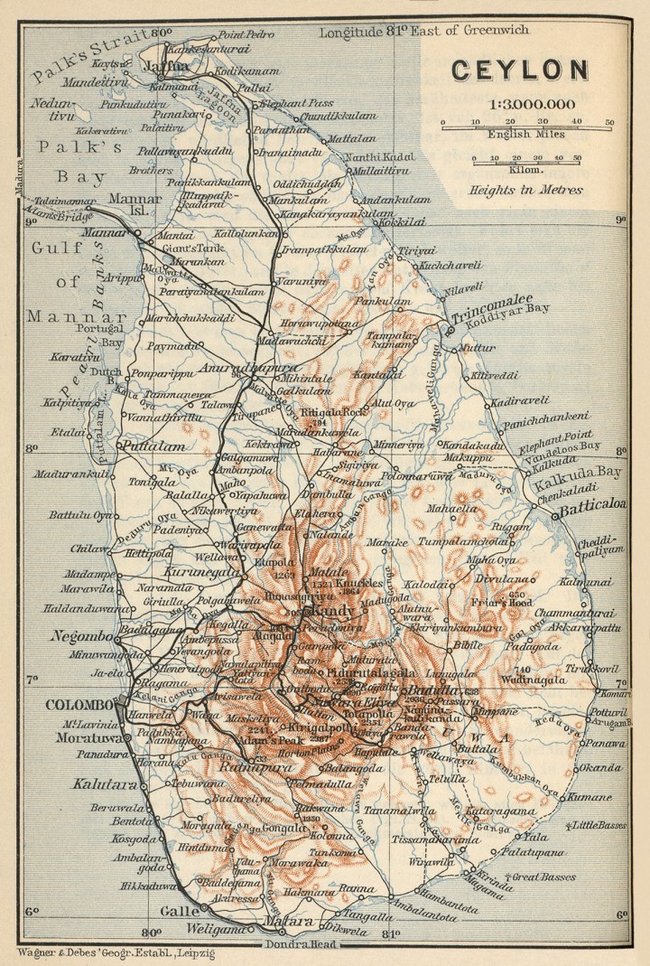 Ceylon Map 1914-2
